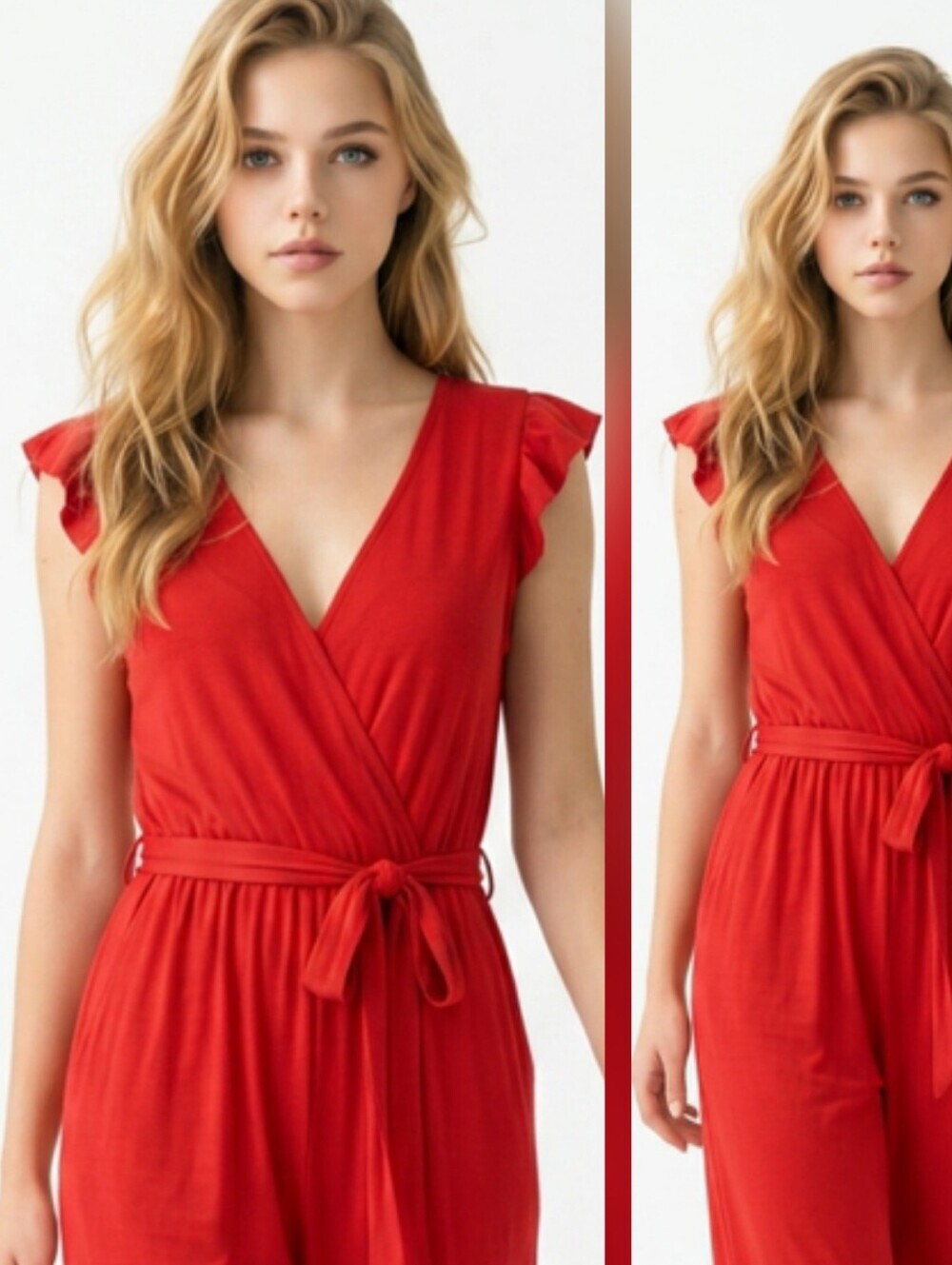 New York & Company Red Wrap-Style Dress with Tag